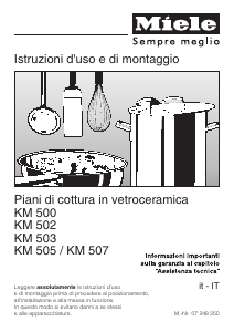 Manuale Miele KM 503 Piano cottura