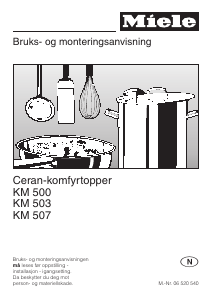 Bruksanvisning Miele KM 503 Kokeplate