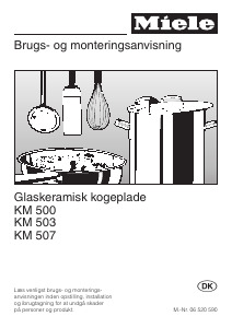 Brugsanvisning Miele KM 507 Kogesektion
