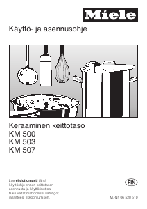 Käyttöohje Miele KM 507 Keittotaso