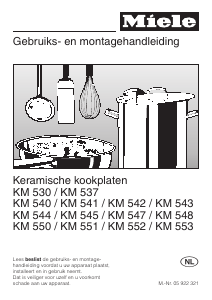 Handleiding Miele KM 545 Kookplaat