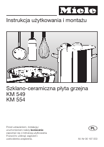Instrukcja Miele KM 549 Płyta do zabudowy