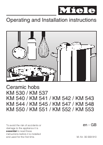 Handleiding Miele KM 550 Kookplaat