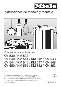 Manual de uso Miele KM 553 Placa