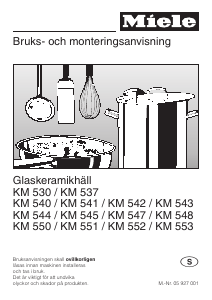 Bruksanvisning Miele KM 553 Häll