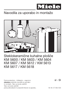 Priročnik Miele KM 5600 Grelna plošča