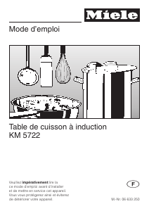 Mode d’emploi Miele KM 5722 Table de cuisson