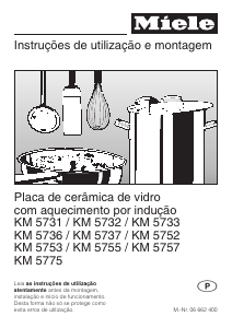Manual Miele KM 5731 Placa