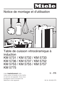 Mode d’emploi Miele KM 5775 Table de cuisson