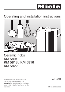 Manual Miele KM 5816 Hob
