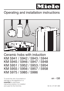 Manual Miele KM 5952 Hob