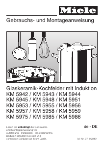 Bedienungsanleitung Miele KM 5955 Kochfeld