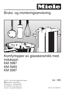 Bruksanvisning Miele KM 5997 Kokeplate