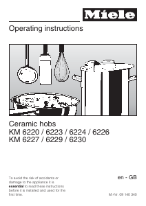 Manual Miele KM 6230 Hob