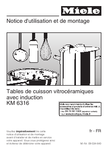 Mode d’emploi Miele KM 6316 Table de cuisson