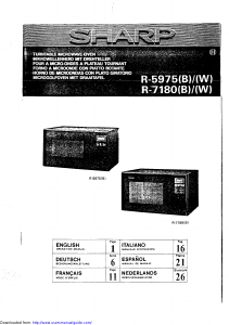 Handleiding Sharp R-7180B Magnetron