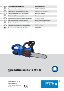 Manuale Güde KS 18-401-30 Motosega