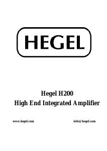 Manual Hegel H200 Amplifier