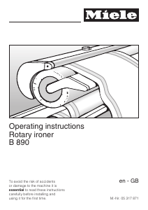 Manual Miele B 890 Mangle