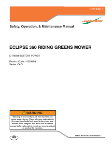 Handleiding Jacobsen Eclipse 360 Grasmaaier