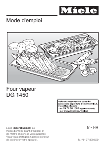 Mode d’emploi Miele DG 1450 Four