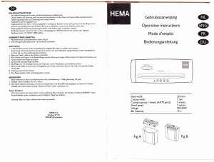 Mode d’emploi Hema 14882013 Destructeur