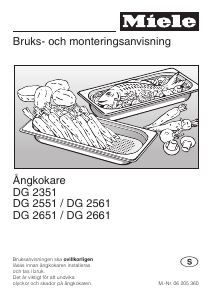 Bruksanvisning Miele DG 2661 Ugn