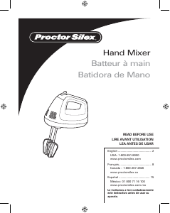 Manual Proctor Silex 62511 Hand Mixer