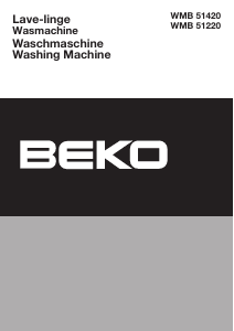 Bruksanvisning BEKO WMB 51220 Tvättmaskin