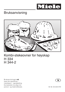 Bruksanvisning Miele H 344 B Ovn