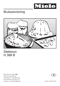 Bruksanvisning Miele H 399 B Ovn