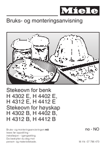 Bruksanvisning Miele H 4312 B Ovn