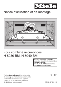Mode d’emploi Miele H 5040 B Four