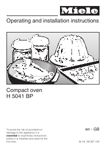 Manual Miele H 5041 BP Oven