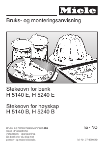 Bruksanvisning Miele H 5140 B Ovn