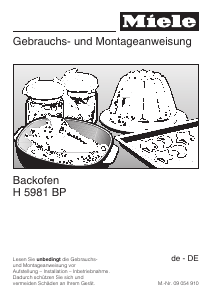 Bedienungsanleitung Miele H 5981 BP Backofen