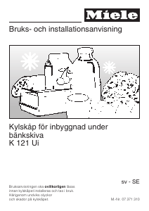 Bruksanvisning Miele K 121 Ui Kylskåp