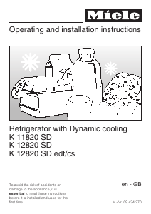 Manual Miele K 12820 SD Refrigerator