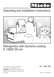 Manual Miele K 12820 SD ed Refrigerator