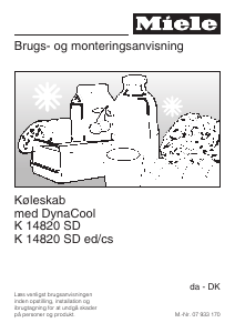 Brugsanvisning Miele K 14820 SD Køleskab