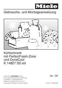 Bedienungsanleitung Miele K 14827 SD Kühlschrank