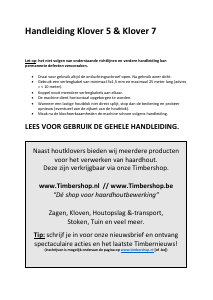 Handleiding Klover 5 Houtkliever