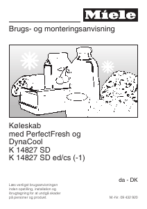 Brugsanvisning Miele K 14827 SD ed/cs-1 Køleskab