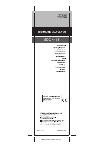 Handleiding Citizen SDC-444S Rekenmachine