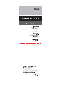 Handleiding Citizen SDC-664S Rekenmachine