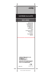 Mode d’emploi Citizen SDC-888X Calculatrice