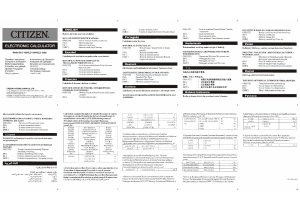 Mode d’emploi Citizen SLD-100II Calculatrice