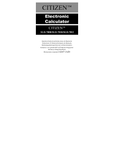 Instrukcja Citizen SLD-7012 Kalkulator