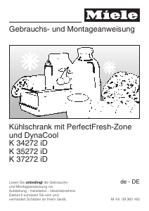 Bedienungsanleitung Miele K 37272 iD Kühlschrank