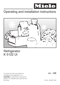 Manual Miele K 5122 Ui Refrigerator